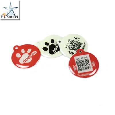 China QR Code NFC Pet Tacking Dog Tag RFID N-TAG 213 Epoxy Tag Waterproof for sale