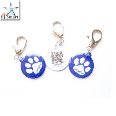 China Customized QR code printed animal ID collar tag 13.56MHz rfid epoxy nfc tag for sale