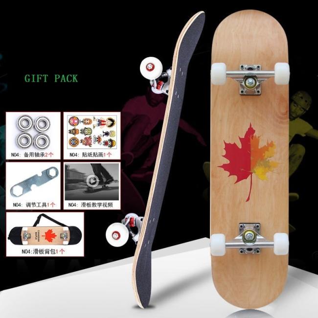 Custom Printing Chinese Maple Canadian Maple Wood Skate Board Complete Skateboard