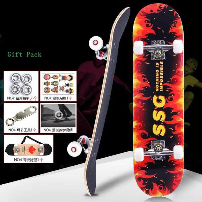 Custom Printing Chinese Maple Canadian Maple Wood Skate Board Complete Skateboard