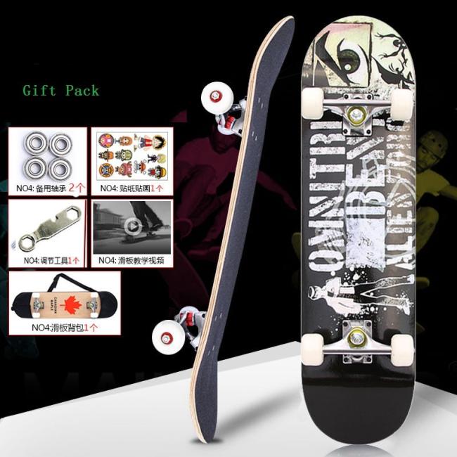 Custom Printing Chinese Maple Canadian Maple Wood Skate Board Complete Skateboard