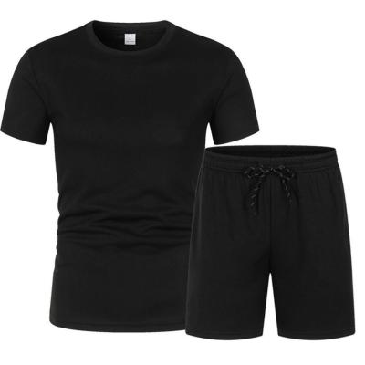 China Casual Jogging Short Sleeved Workout Top And Shorts Set Unisex for sale