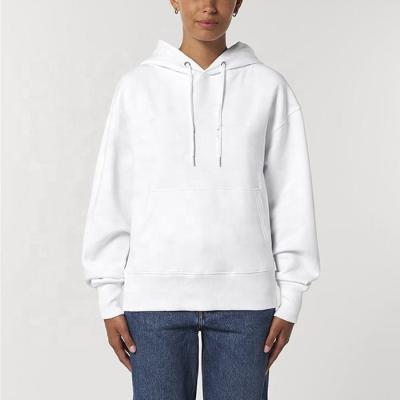 China Thick Cotton Heavyweight Oversized Long Sleeve Hoodie White Color for sale