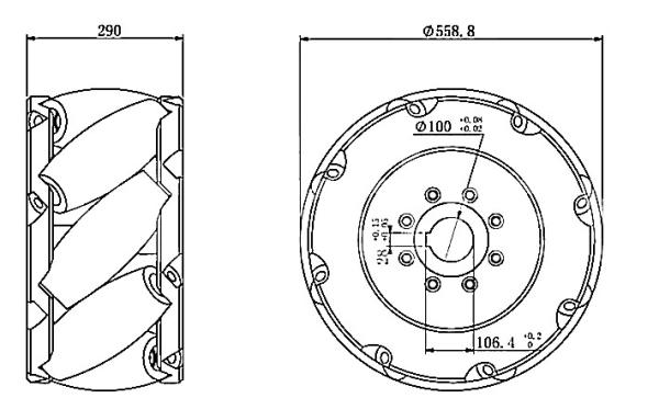 Quality 22 Inch 558mm Industrial Mecanum Wheels Medium Duty Electric Drive Mode for sale