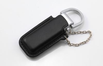 China Black Pny Leather USB Flash Drive 128GB Embossed With Keyring for sale