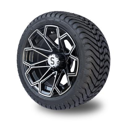 Chine Chariot de golf usiné/roues noir de lustre et 215/35-12 profil bas DOT Tyres Set de 4 à vendre