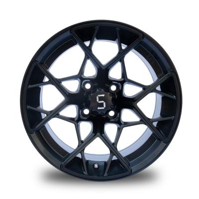 China Matte Black Aluminum Alloy Golf Cart Wheels 14 Inch Exclusive Style for sale