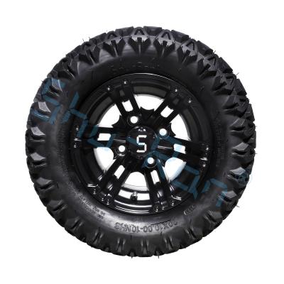 China 20*10-10 All Terrain Golf Cart Tires And Wheels Aluminum Alloy 10 Inch 4 PLY Tubeless for sale