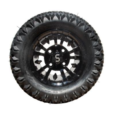 Китай 10-дюймовое колесо для тележки для гольфа и комбинированная шина для квадроцикла 20 × 10-10 — обработанный / глянцевый черный болт 4x4 со смещением 25 (101,6 мм) продается