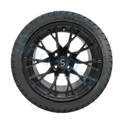 China Wholesale Glossy Black 14 inch Rims with DOT Approve Tire for Golf Carts à venda