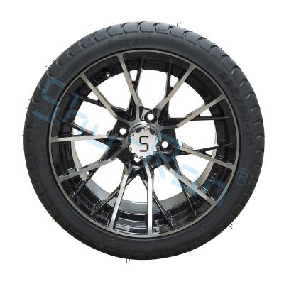 China OEM/ODM Golf Cart Machined Golssy Black Rims with 14 inch Tires for sale