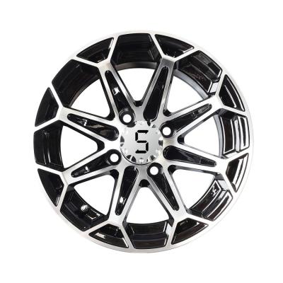 China Golf Cart 12''/14'' Machined and Glossy Black Alloy Wheel 4x4 Bolt Pattern for sale