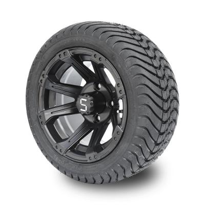 China Golf Cart 12 Inch Matte Black Wheels and 215/35-12 Street Tires 4x4 Bolt Pattern DOT Rated for sale