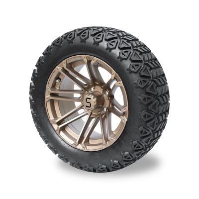 China 14'' Bronze Rims And 22x10-14 Tires Combo for Golf Carts/ATV, 4 ply Tubeless for sale