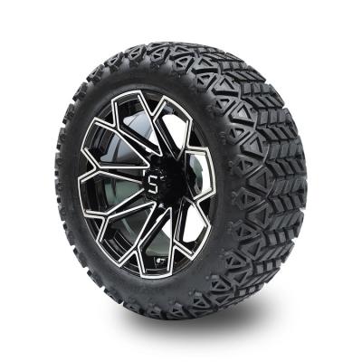 China Golf Cart 22 inch All Terrian Tire and 14 inch Machined Black Aluminum Wheel for sale