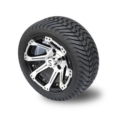 China Rodas e pneus de alumínio pretos do carrinho de golfe de 12 polegadas 215 35 12 com 8 raios à venda