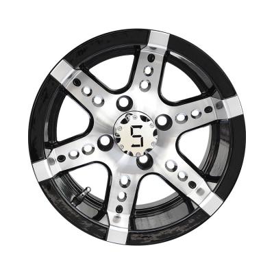 China 12 Inches Machined/Glossy Black Golf Cart Wheels 6 Spokes 4x4 Bolt for sale