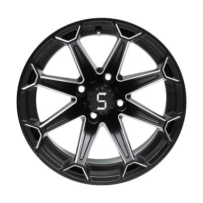 China Machined Matte Black Golf Cart Wheels 12 Inch 14 Inch PCD 101.6 for sale