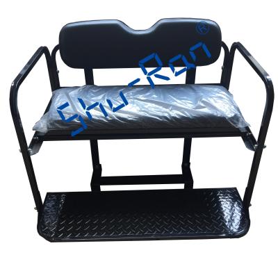 China EZGO RXV Golf Cart Flip Folding Rear Back Seat Kit - Black Cushions for sale