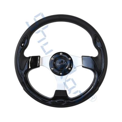 China Golf Cart GT Rally Black Steering Wheel with Polyurethane Grip for sale