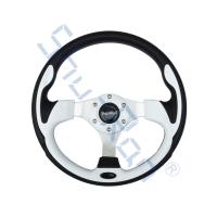 China Golf Cart GT Rally White Steering Wheel with PU Grip for Club Car, EZGO, and Yamaha for sale