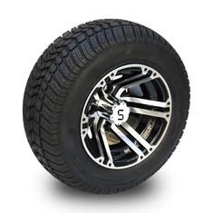 China 10'' Golf Cart Rim And 205/50-10 DOT Street Tire Assembly - Machined/Glossy Black à venda