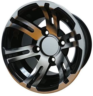 China 205/50-10 DOT Low Profile Street Tires And 10 Inch Golf Cart Machined/Glossy Black Wheels Combo 4 Ply Rated for sale
