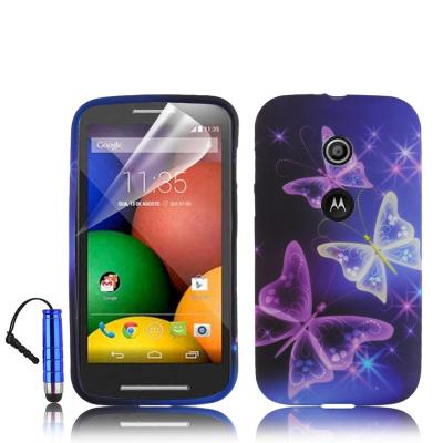 Chine Cas de Motorola Moto E de téléphone portable du papillon TPU d'impression de mode pour des femmes à vendre