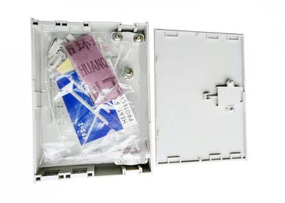 China White Wall Mount Termination Box , 2 In 4 Out Fiber Optic Terminal Block 6 Ports for sale