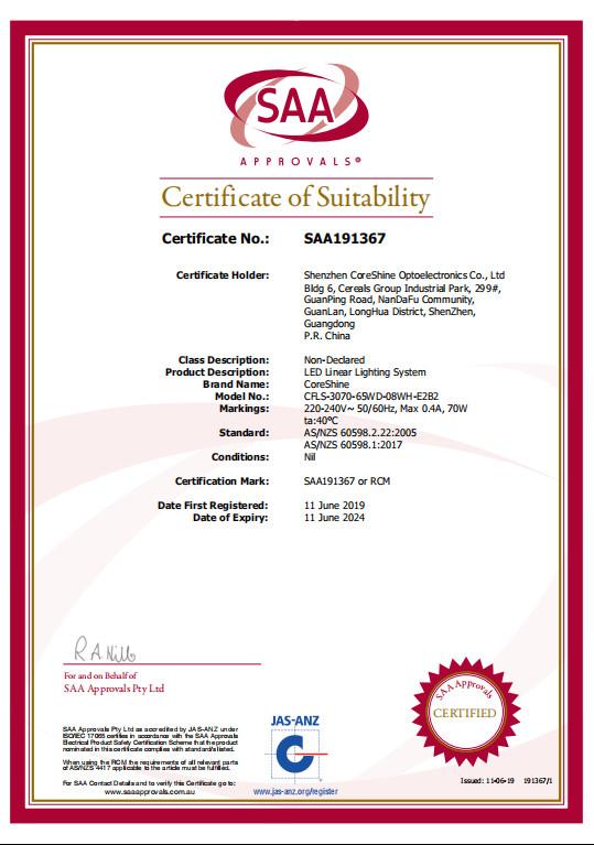 SAA - Shenzhen Coreshine Optoelectronics Co.,Ltd