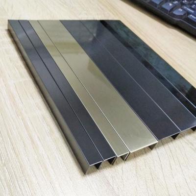 China Decorative Metal Stainless Steel Tile Trim U Shaped HL Polished 0.35mm To 1.2mm for sale