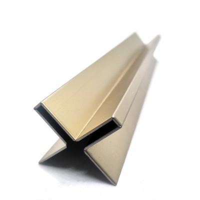 China Architectural Stainless Steel Corner Trim Profile Hairline Brass 316L 0.95mm for sale