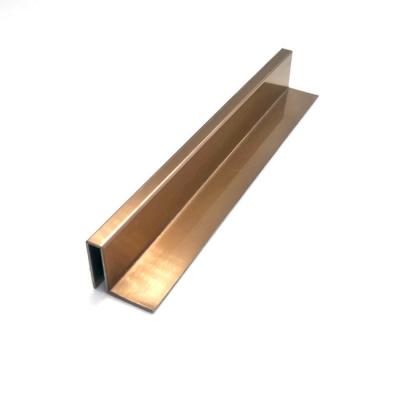 China 0.75mm 6.5ft Rose Gold Stainless Steel Trim Strips Metal Hairline Decorative Wall Tile Trim for sale
