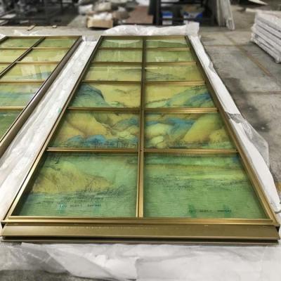 China HL de la división el 120*300cm de la rayita de los paneles ornamentales de cristal de acero inoxidables de la chapa en venta