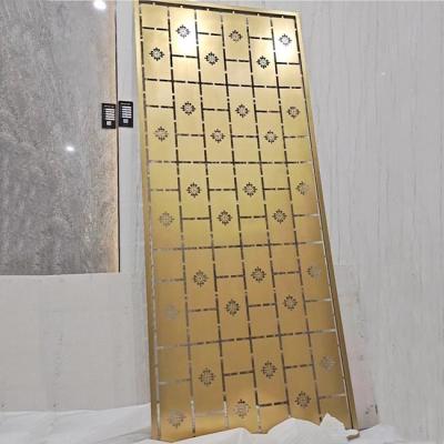 China Decorative ASTM 316 Stainless Steel Screen Partition Zr-Brass Laser Cut Divider for sale
