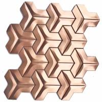 Quality AISI 201 304 Bathroom Rose Gold Mosaic Tiles Hairline Polished Finished for sale