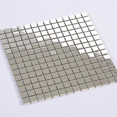 China Hairline Rectangle Metal Stainless Steel Mosaic Tiles Backsplash Wearproof for sale