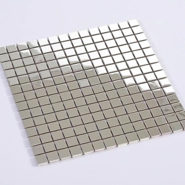 Quality Hairline Rectangle Metal Stainless Steel Mosaic Tiles Backsplash Wearproof for sale