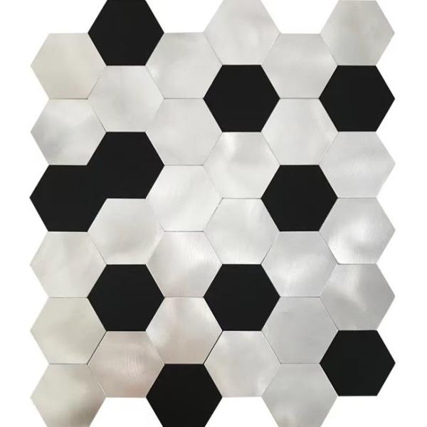 Quality Vibration Metal Hexago Aluminium Mosaic Tiles Antirust 12*12in for sale