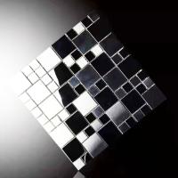 Quality 30x30cm Square Black Stainless Steel Mosaic Tile Metal Mosaic Backsplash for sale