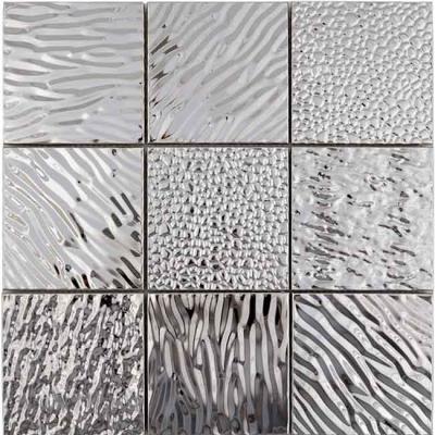 China Embossed Stainless Steel Mosaic Tiles For Kitchen 30x30cm for sale
