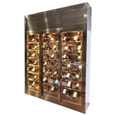 China Bronze ODM Stainless Steel Wine Cabinets 24 Inch Wine Fridge AC240V for sale