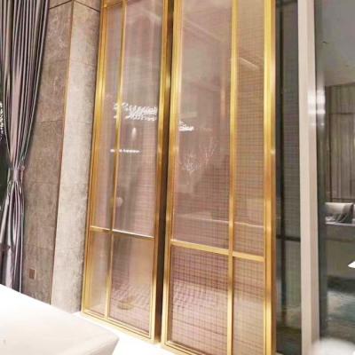 China W450mm H2800mm Indoor Stainless Steel Screen Partition Decorative Metal Panels Hairline for sale
