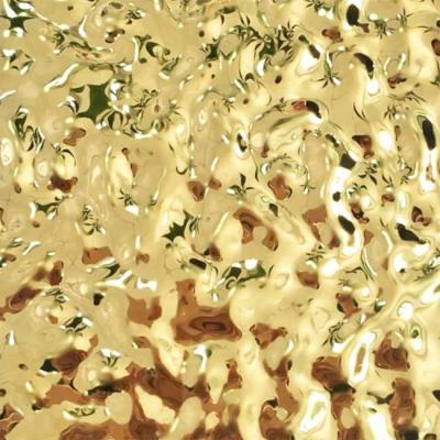 China Mirror Gold Color Water Ripple Stainless Steel Sheet for Ceiling Decoration for sale