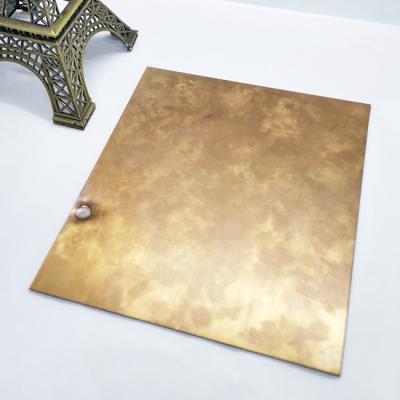 China Patterned Art Antique Copper Color Stainless Steel Sheet aged effect for sale