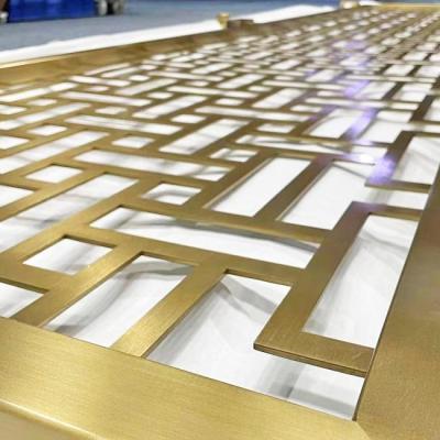 China AISI 304 Stainless Steel Screen Partition 3mm Brass Room Divider for sale