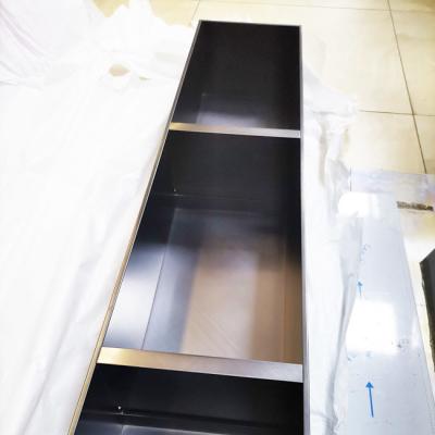 China Cross Hairline Rustproof Stainless Steel Cabinet Storage Shelf PVD Plating Titanium for sale