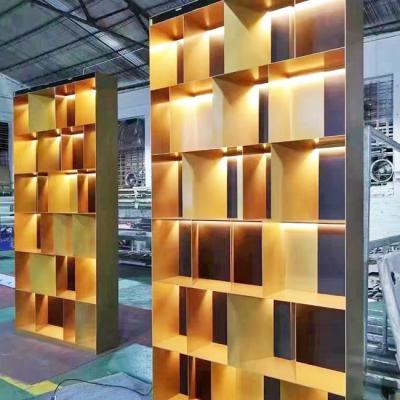 China TUV Rustproof Office Metal Display Cabinets Hairline Bead Blasted Finish for sale