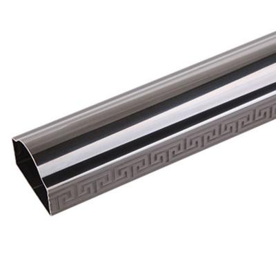 China Black Arc Rectangle Stainless Steel Embossed Pipe 5800mm 6000mm for sale