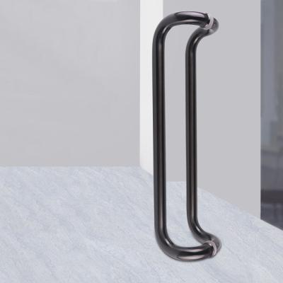 China Black Color Stainless Steel Handle For Bathroom Door Shower Room for sale